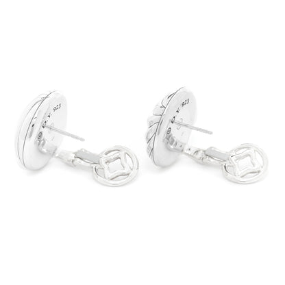 David Yurman Sterling Silver 20mm Sculpted Cable Stud Earrings 4 of 4