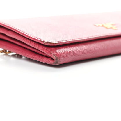 Prada Saffiano Metal Oro Chain Wallet Peonia 9 of 18