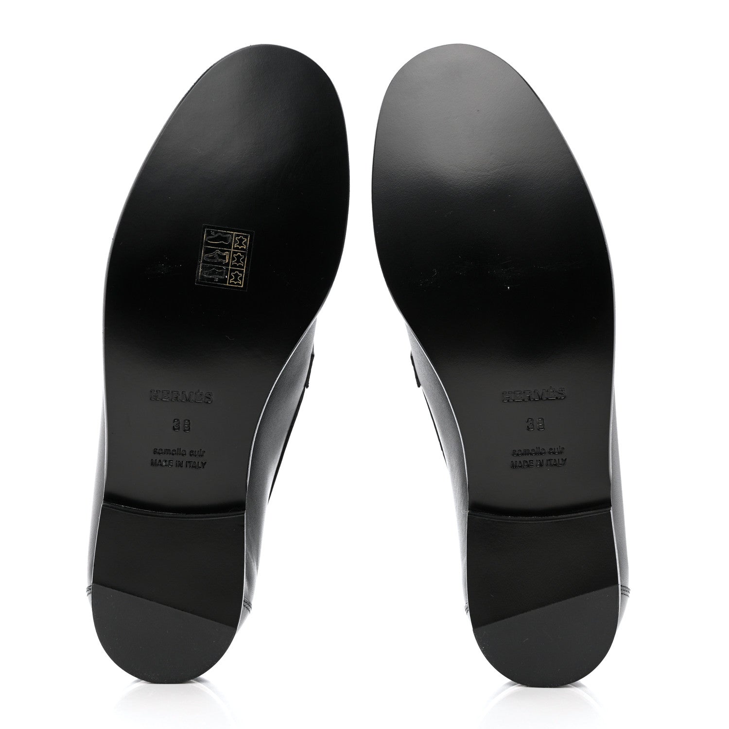 Hermes Calfskin Womens Destin Loafer 38 Black 5 of 9