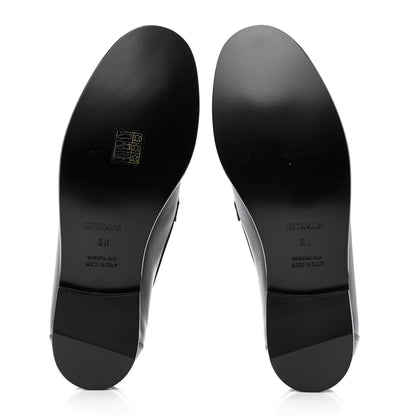 Hermes Calfskin Womens Destin Loafer 38 Black 5 of 9