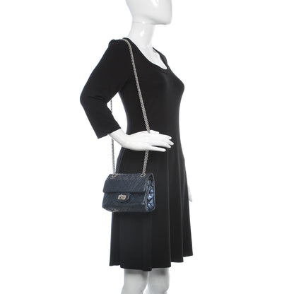 Chanel Metallic Aged Calfskin Quilted 2.55 Reissue 224 Flap Blue 2 of 10
