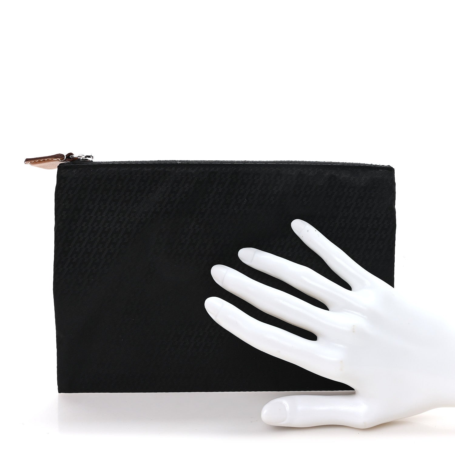 Hermes Technical Silk H En Bias Silky Pocket Cosmetic Case Black 2 of 7