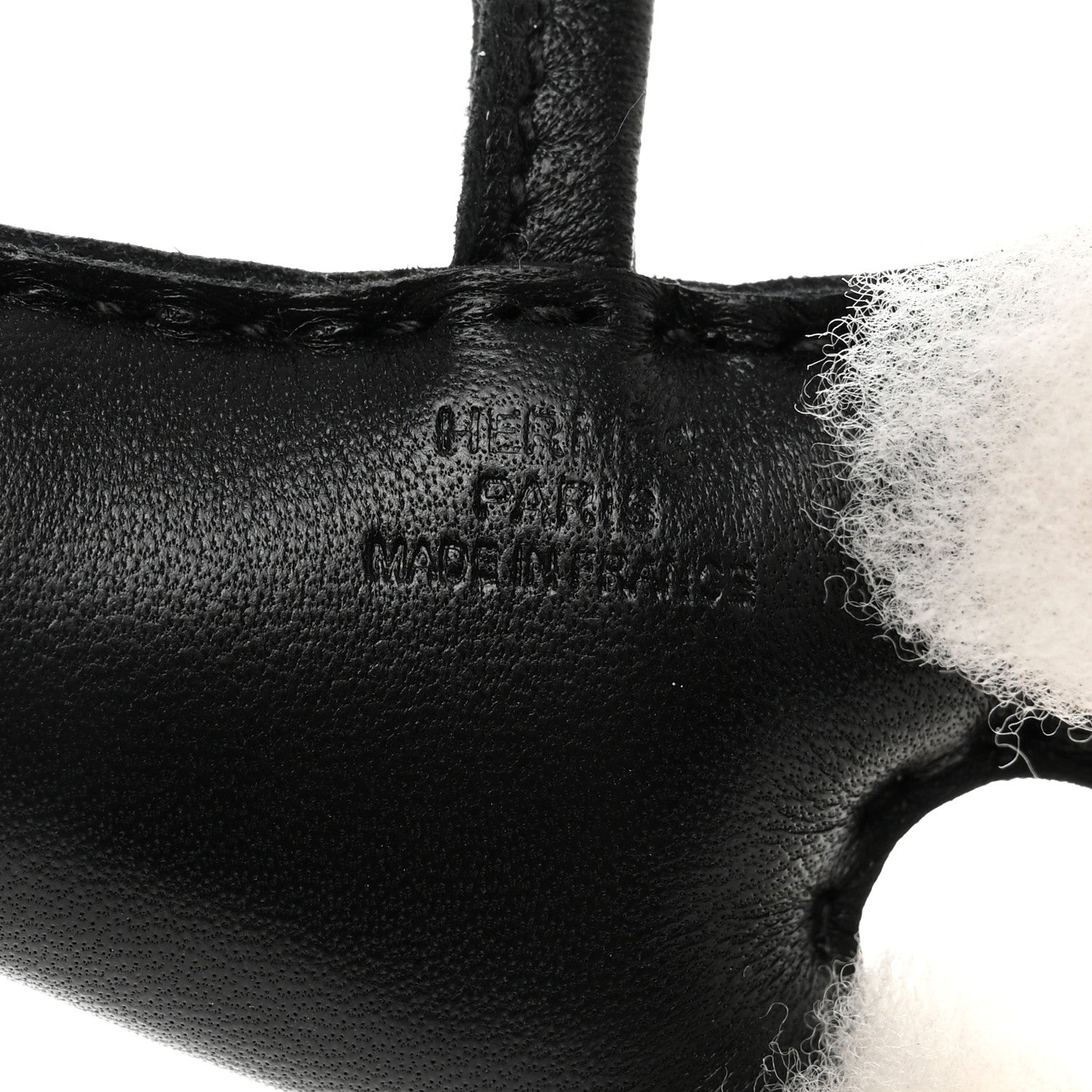 Hermes Milo Lambskin Shearling Budy Charm Black 3 of 5