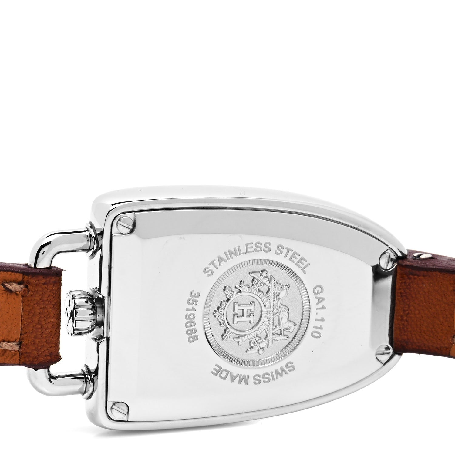 Hermes Stainless Steel Barenia 20mm Galop Quartz Watch Fauve 4 of 5