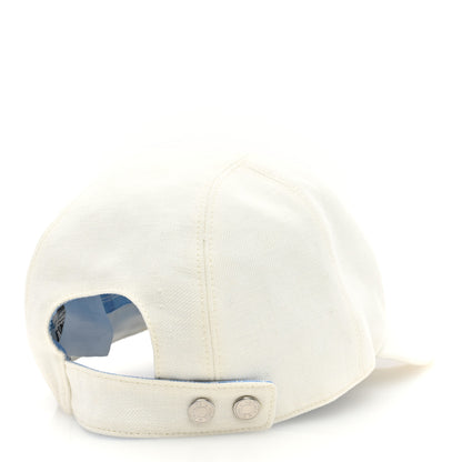 Hermes Linen Davis Ancre Cap 57 White 4 of 8