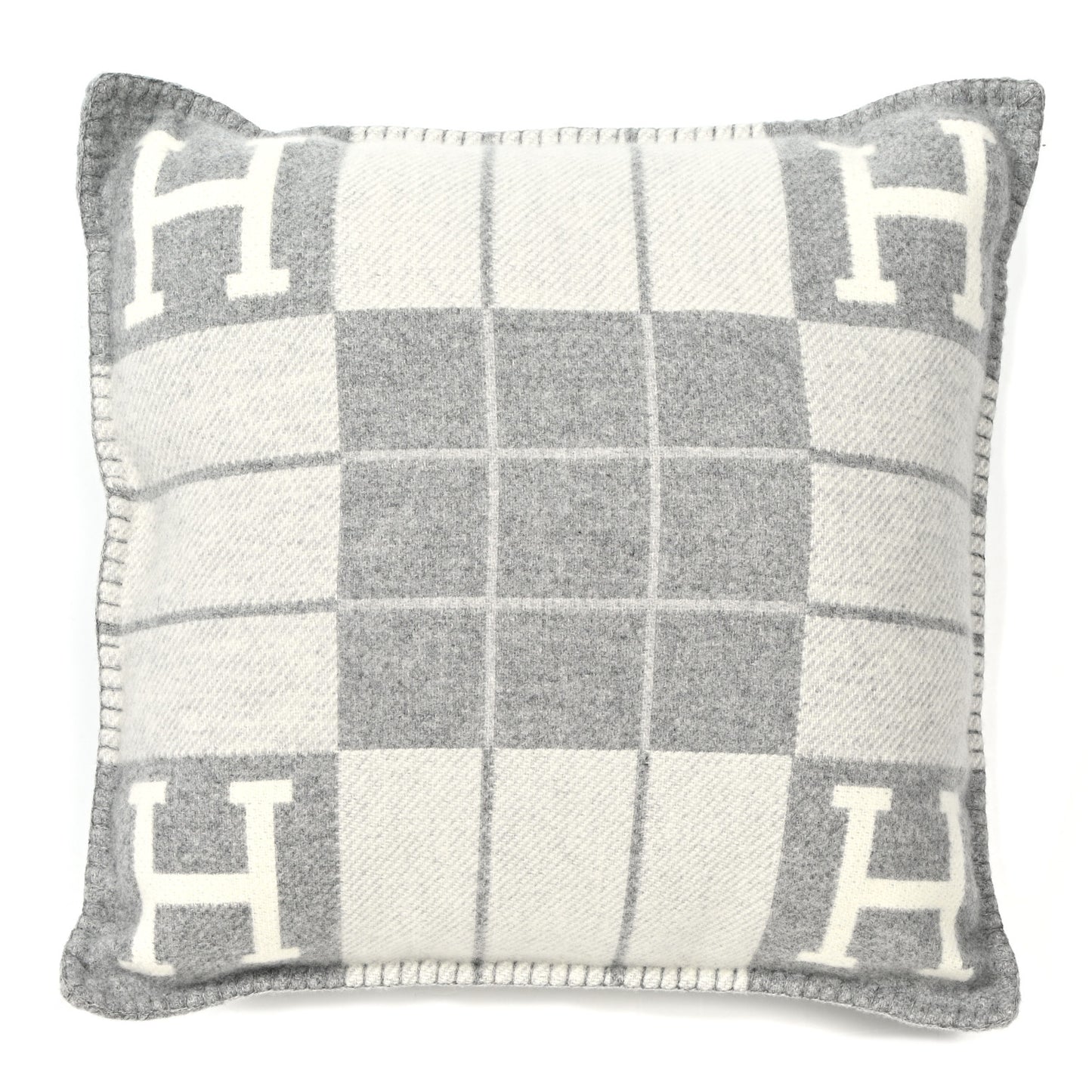 Wool Cashmere Avalon III Pillow PM Ecru Gris Clair