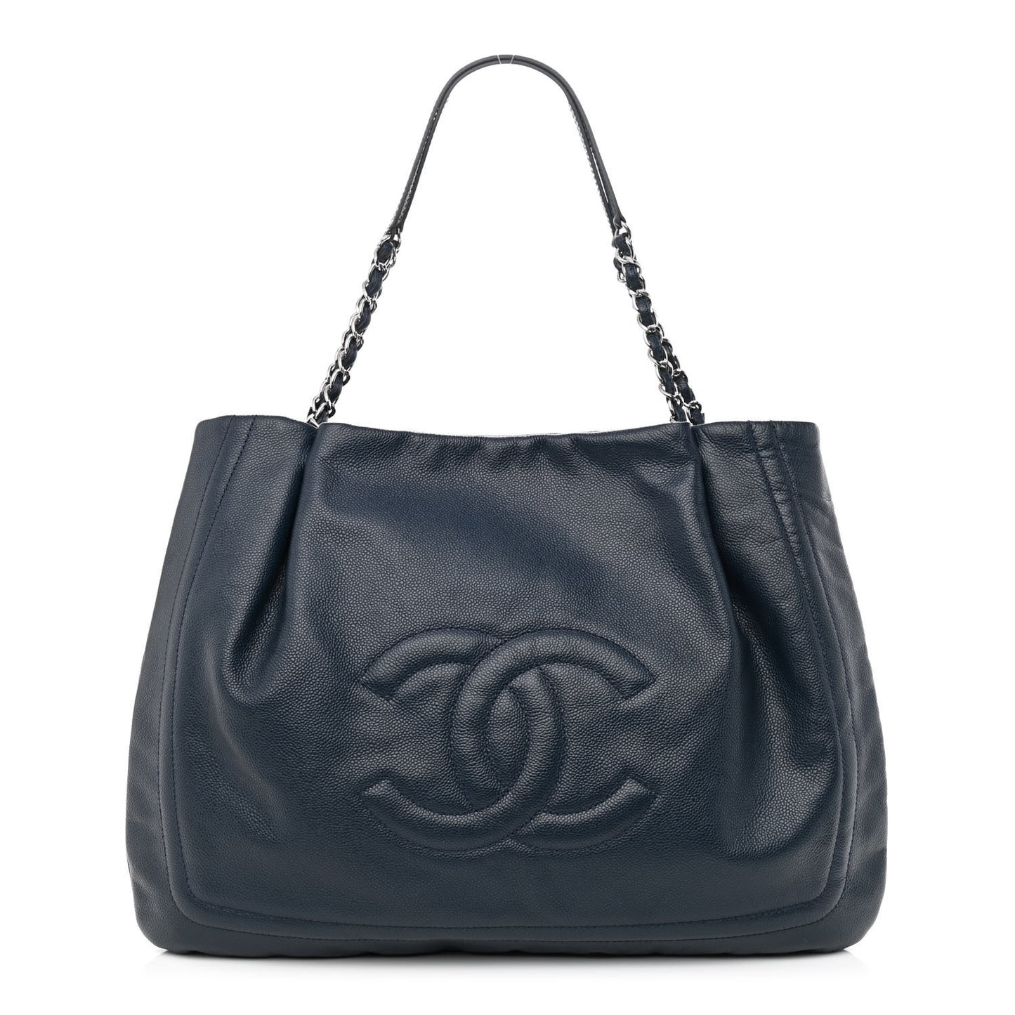 Caviar CC Timeless Shoulder Bag Navy Blue