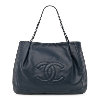 Chanel Caviar CC Timeless Shoulder Bag Navy Blue 1 of 10
