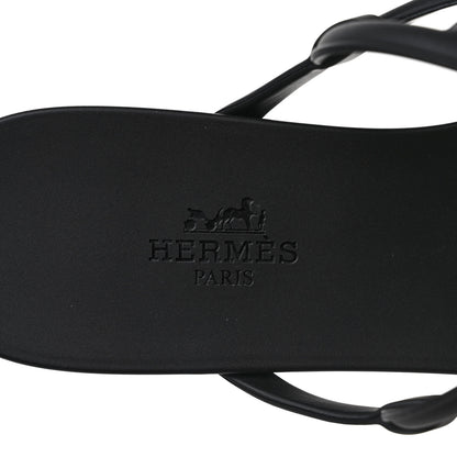 Hermes Rubber Womens Egerie Sandals 37 Black 7 of 7