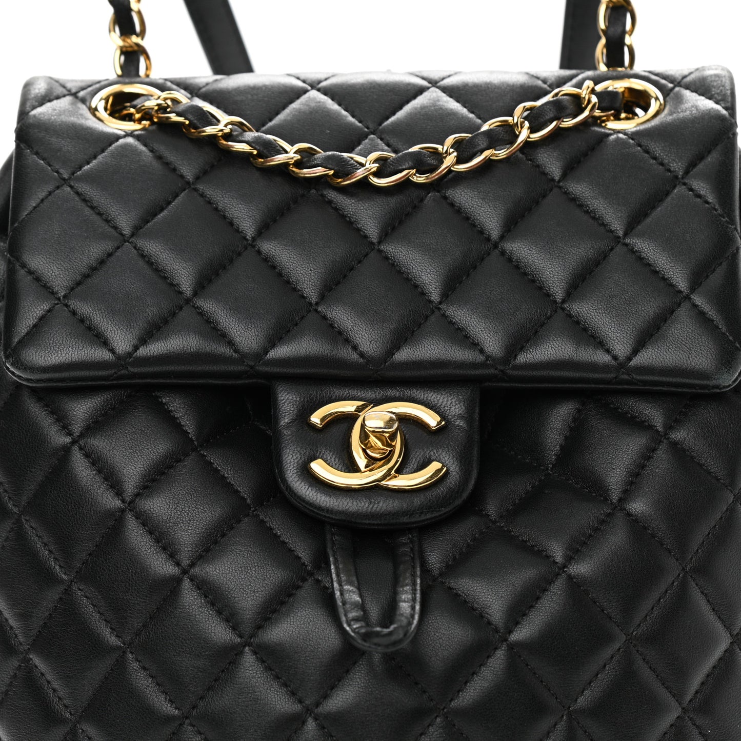 Lambskin Quilted Small Urban Spirit Backpack Black