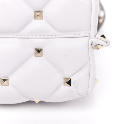Valentino Garavani Lambskin VLTN Print Candystud Top Handle Bag Optic White Black 8 of 12