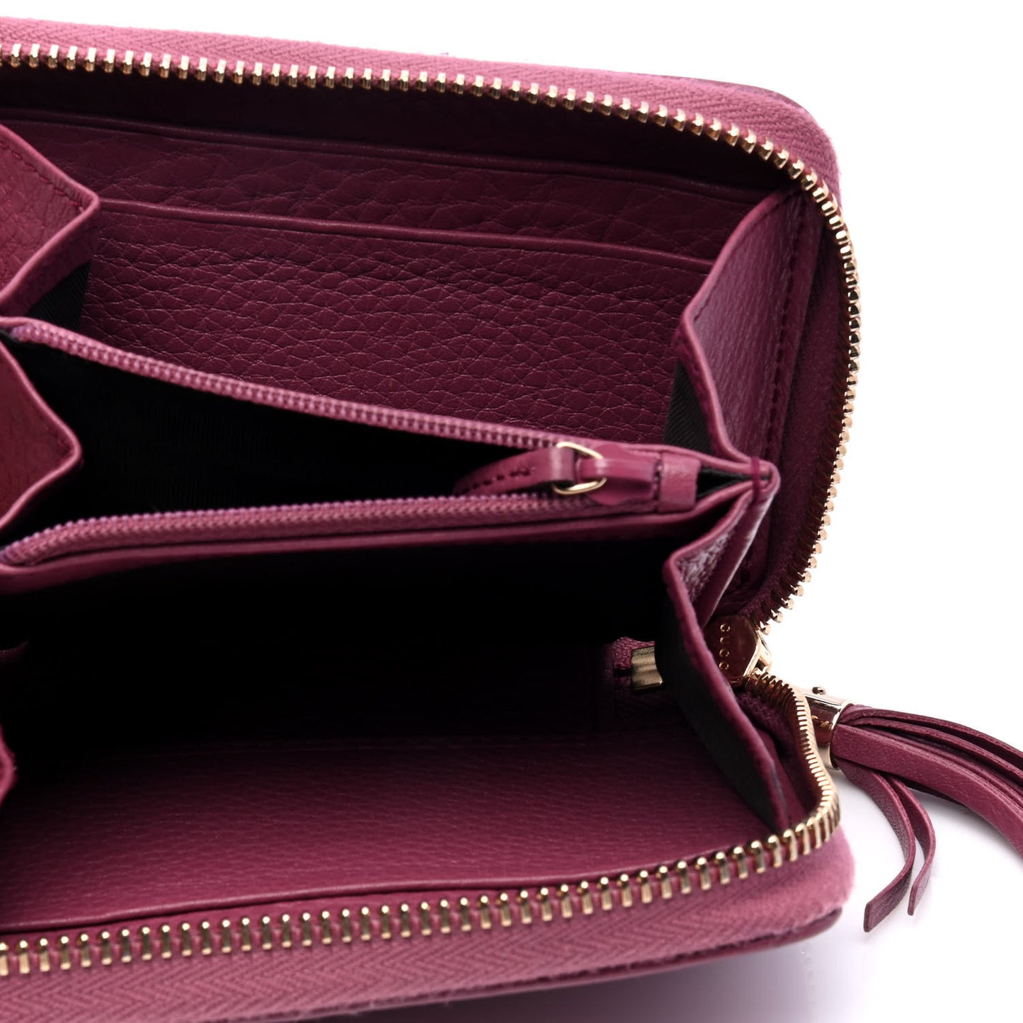 Pebbled Calfskin Soho Compact Disco Zip Around Wallet Peonia Flower