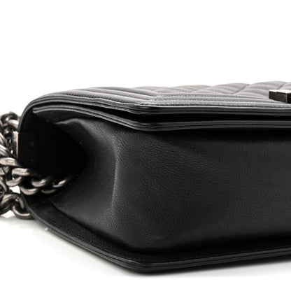 Chanel Grained Calfskin Quilted Medium Boy Flap Black 9 of 11