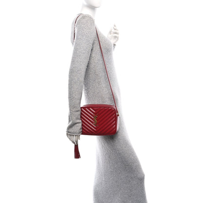 Saint Laurent Calfskin Matelasse Monogram Lou Camera Bag Opyum Red 2 of 12