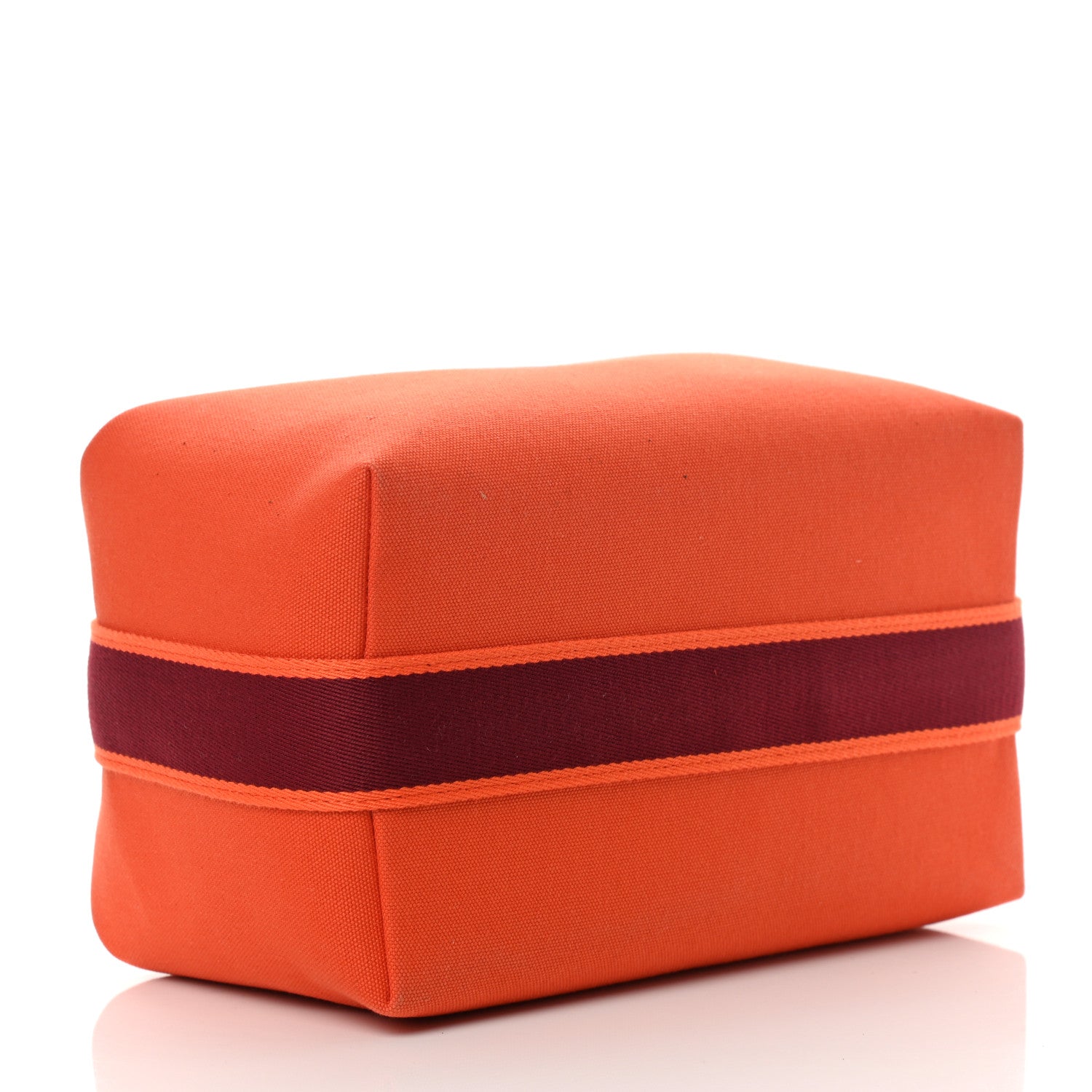 Hermes Canvas Small Bride-A-Brac Pouch Orange Burgundy 5 of 10