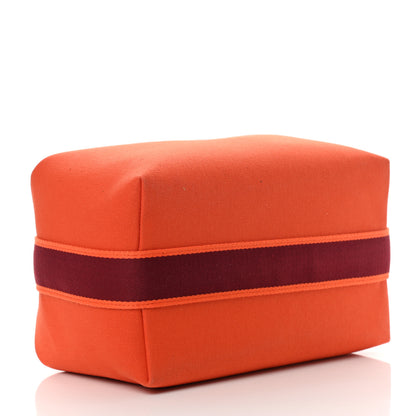 Hermes Canvas Small Bride-A-Brac Pouch Orange Burgundy 5 of 10