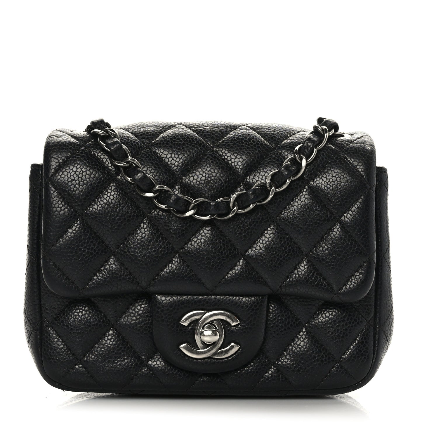 Caviar Quilted Mini Square Flap Black