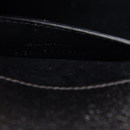 Saint Laurent Metallic Grain De Poudre Medium Classic Monogram Kate Satchel Grey 7 of 12