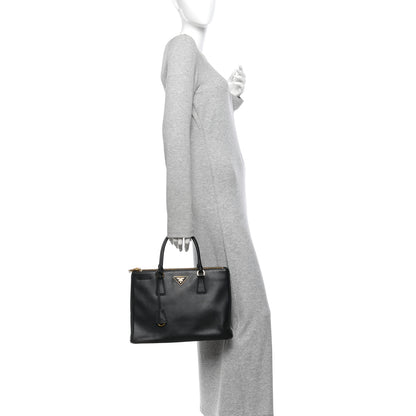 Prada Saffiano Lux Large Galleria Double Zip Tote Black 2 of 13