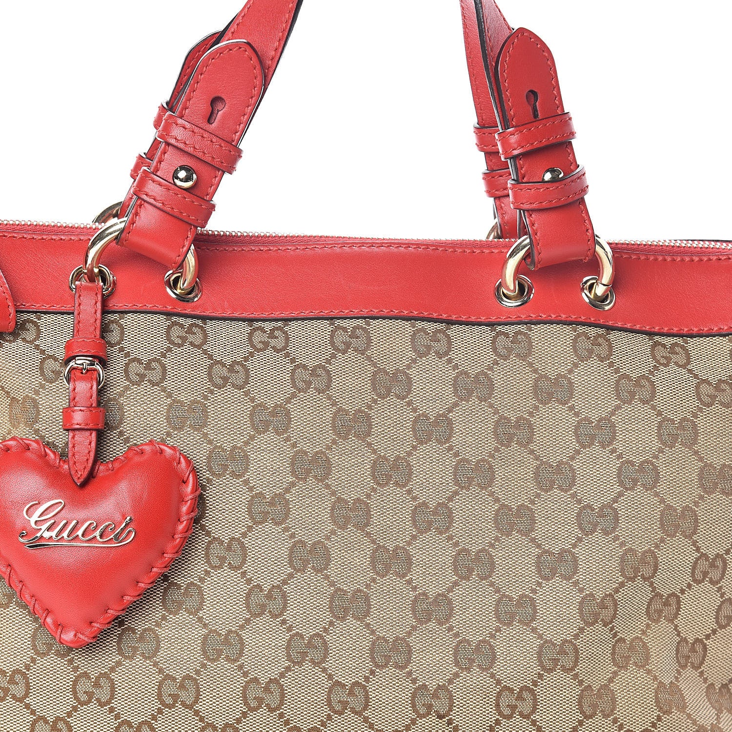 Gucci Monogram Valentine Tote Red 7 of 10