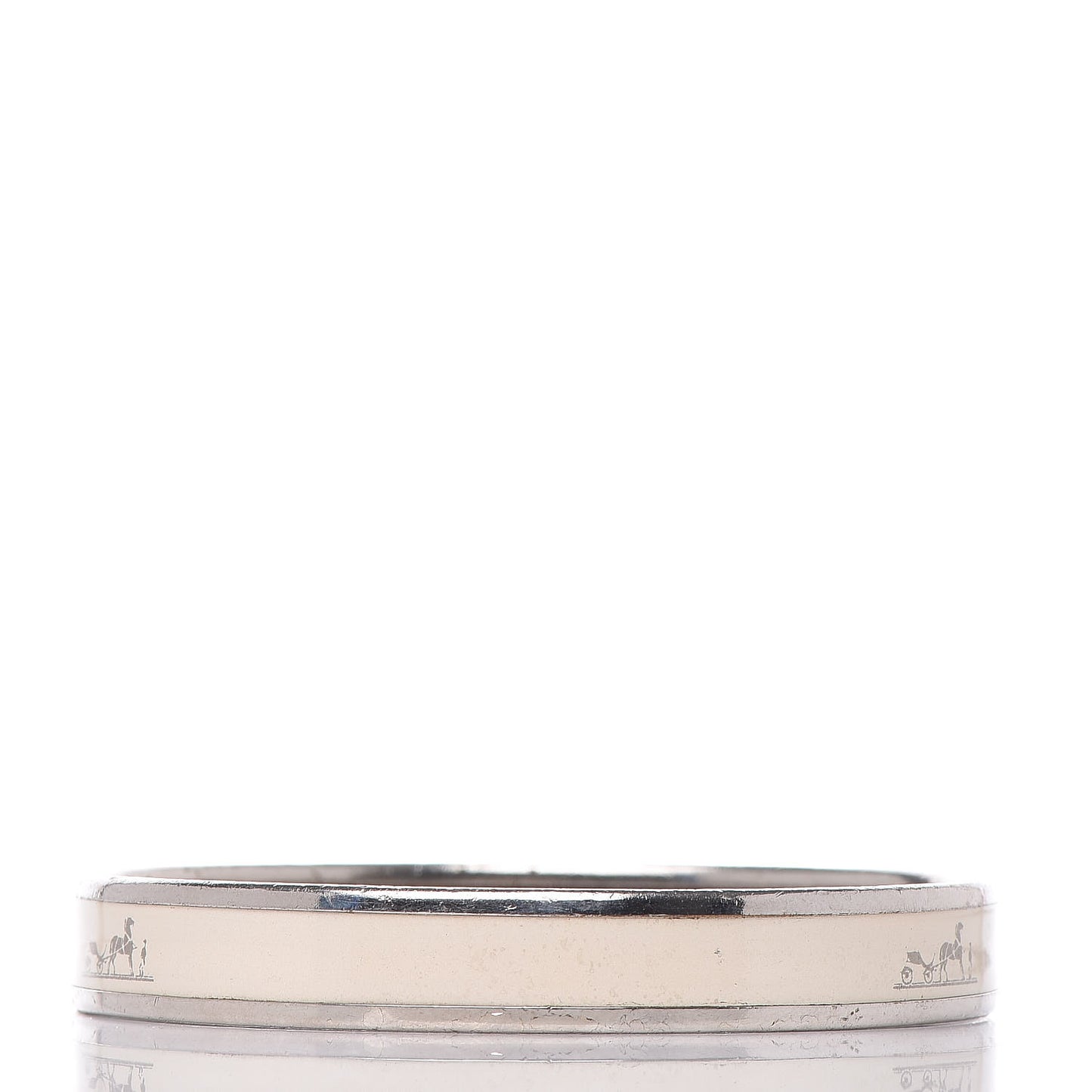 Enamel Printed Narrow Caleche Bracelet 65 White