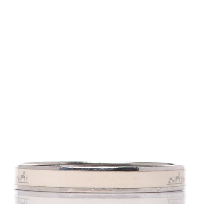 Hermes Enamel Printed Narrow Caleche Bracelet 65 White 3 of 6