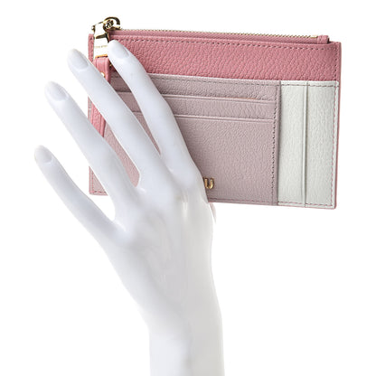 Miu Miu Madras Colour Zip Card Case Rosa Mughetto 2 of 9
