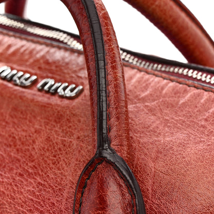 Miu Miu Vitello Lux Medium Bow Bag Amarena 12 of 14