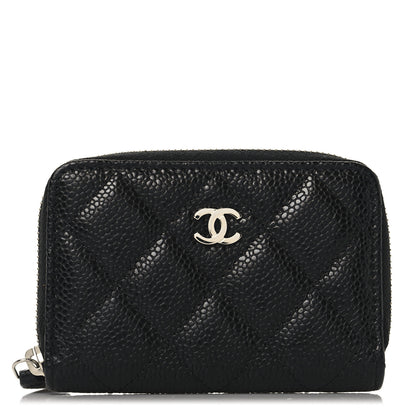 Chanel Caviar Quilted Zip Coin Purse Black 1 of 8