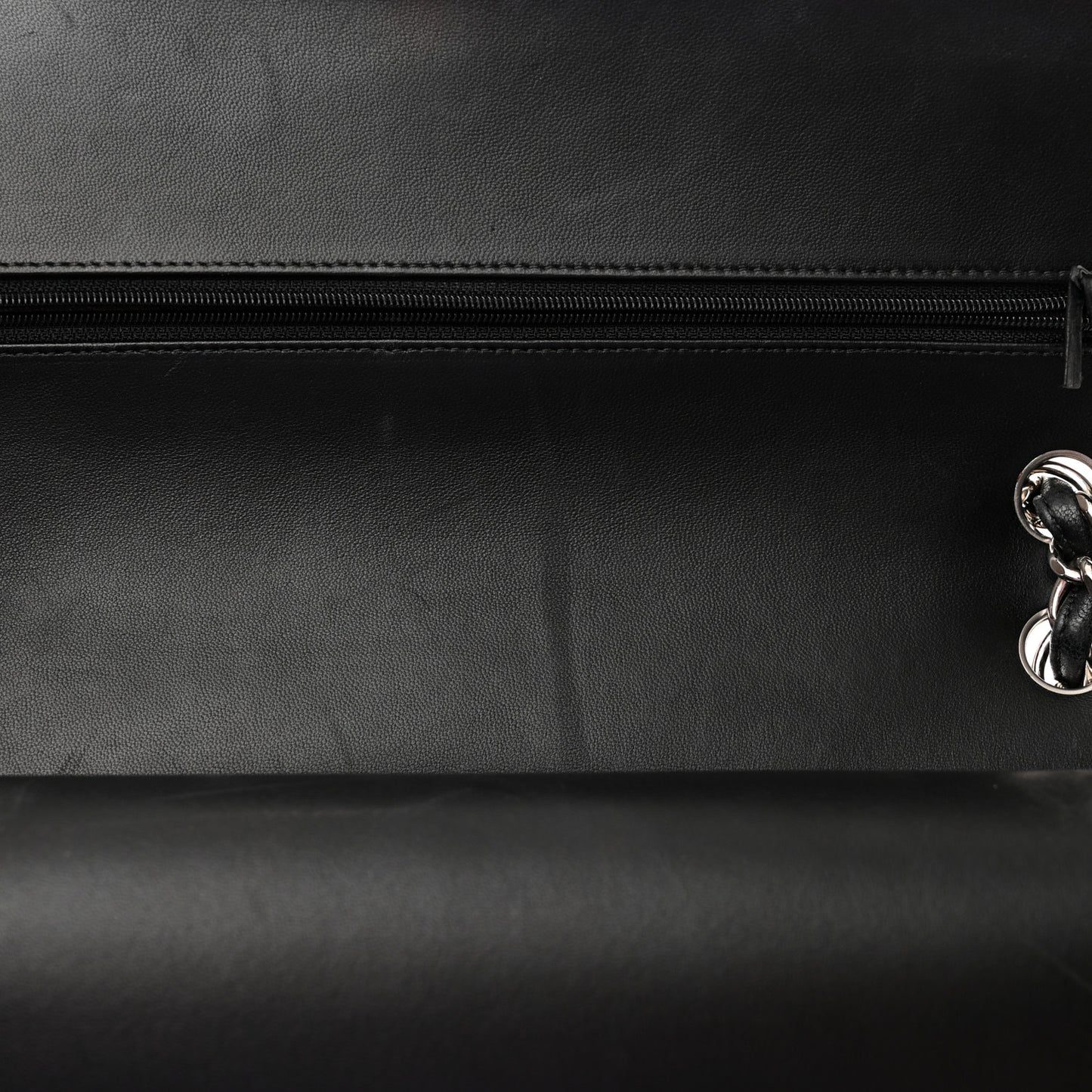 Lambskin Quilted Jumbo Double Flap Black