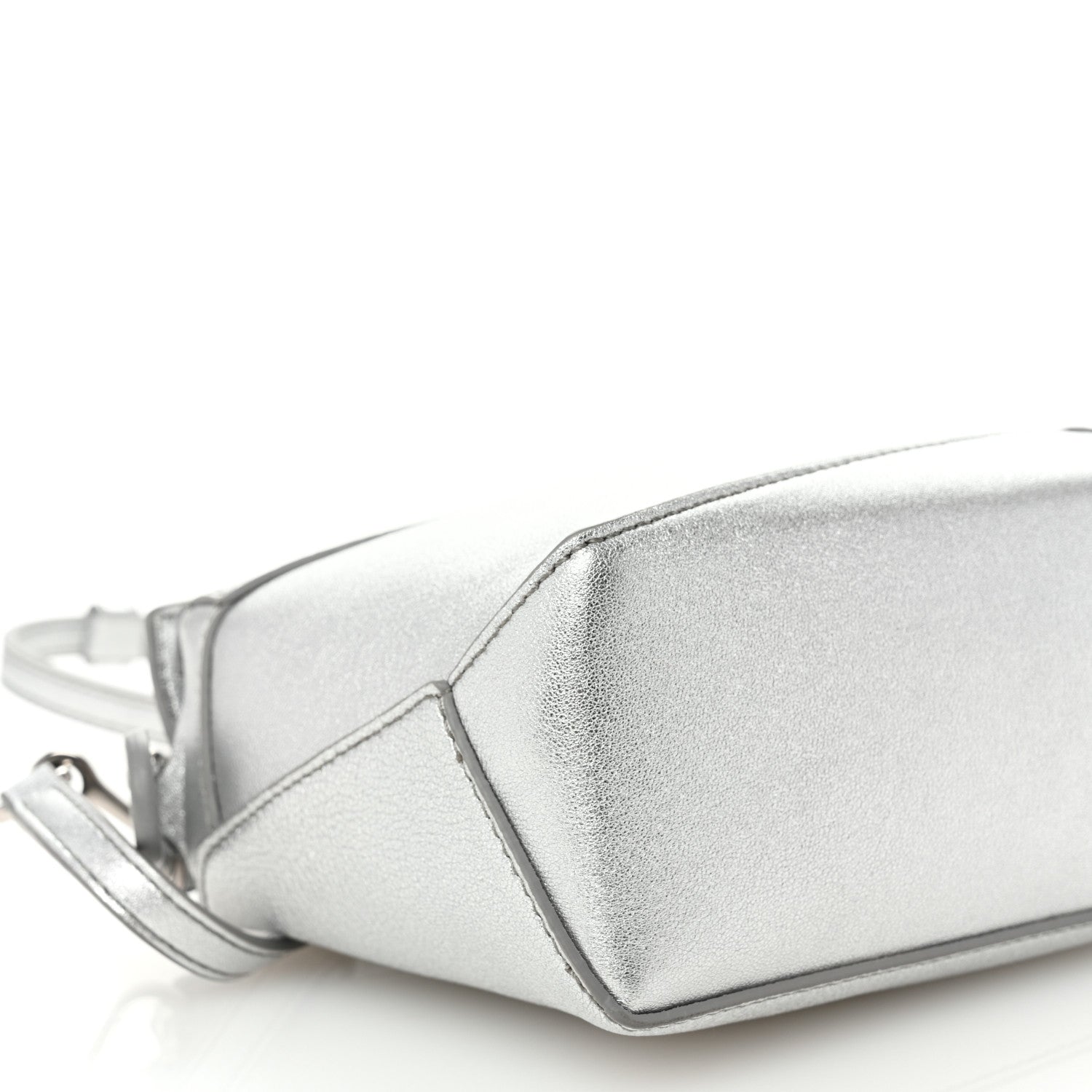 Loewe Laminated Lambskin Mini Puzzle Edge Bag Silver 8 of 9