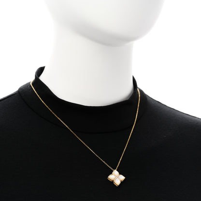 Roberto Coin 18K Yellow Gold Diamond Mother of Pearl Venetian Princess Medium Flower Pendant Necklace 2 of 7
