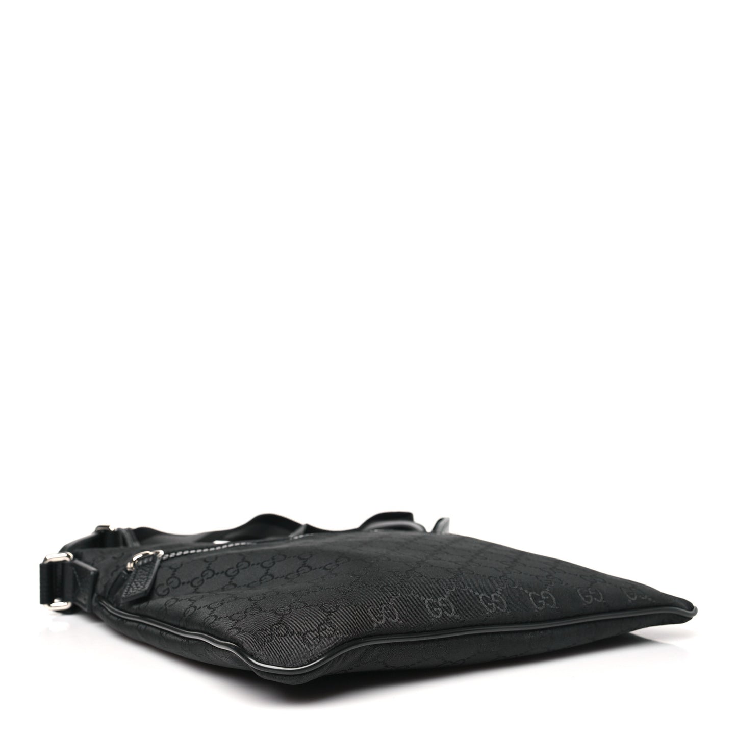 Nylon Monogram Small Flat Messenger Bag Black