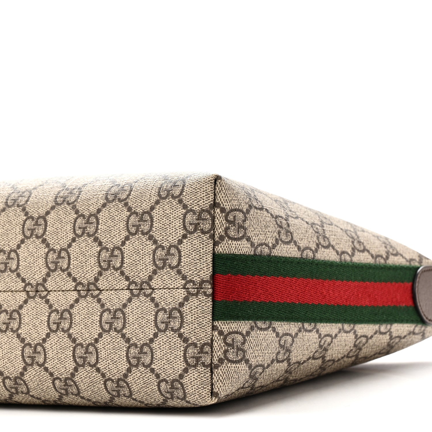 Gucci GG Supreme Monogram Textured Calfskin Web Super Mini Ophidia Shoulder Bag Beige Ebony New Acero 10 of 10