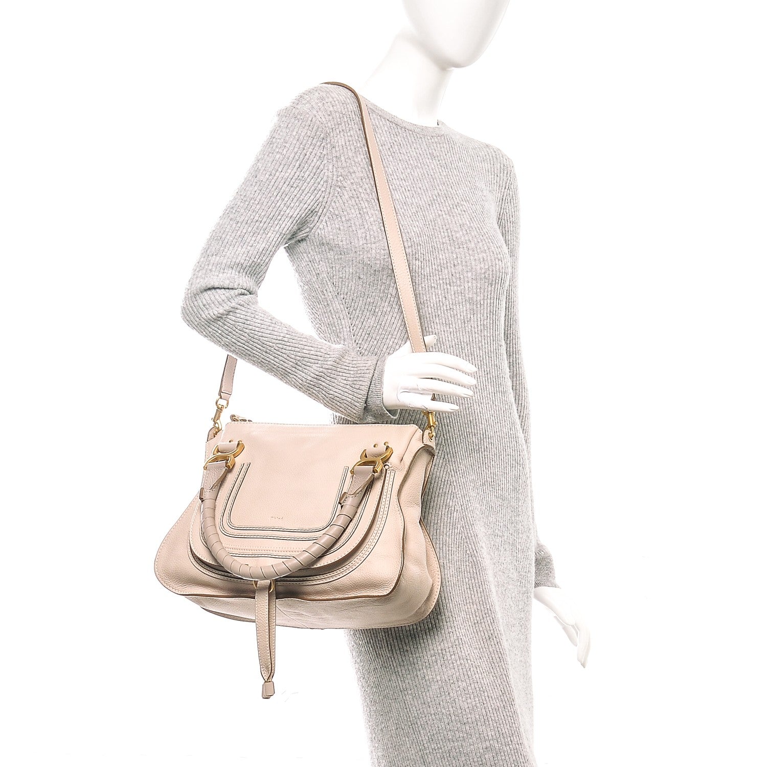 Chloe Calfskin Medium Marcie Satchel Abstract White 2 of 6
