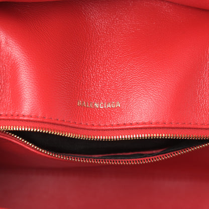 Balenciaga Nappa Calfskin Quilted Medium Touch B Shoulder Bag Bright Red 5 of 8