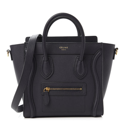 Celine Drummed Calfskin Nano Luggage Navy Blue 1 of 10