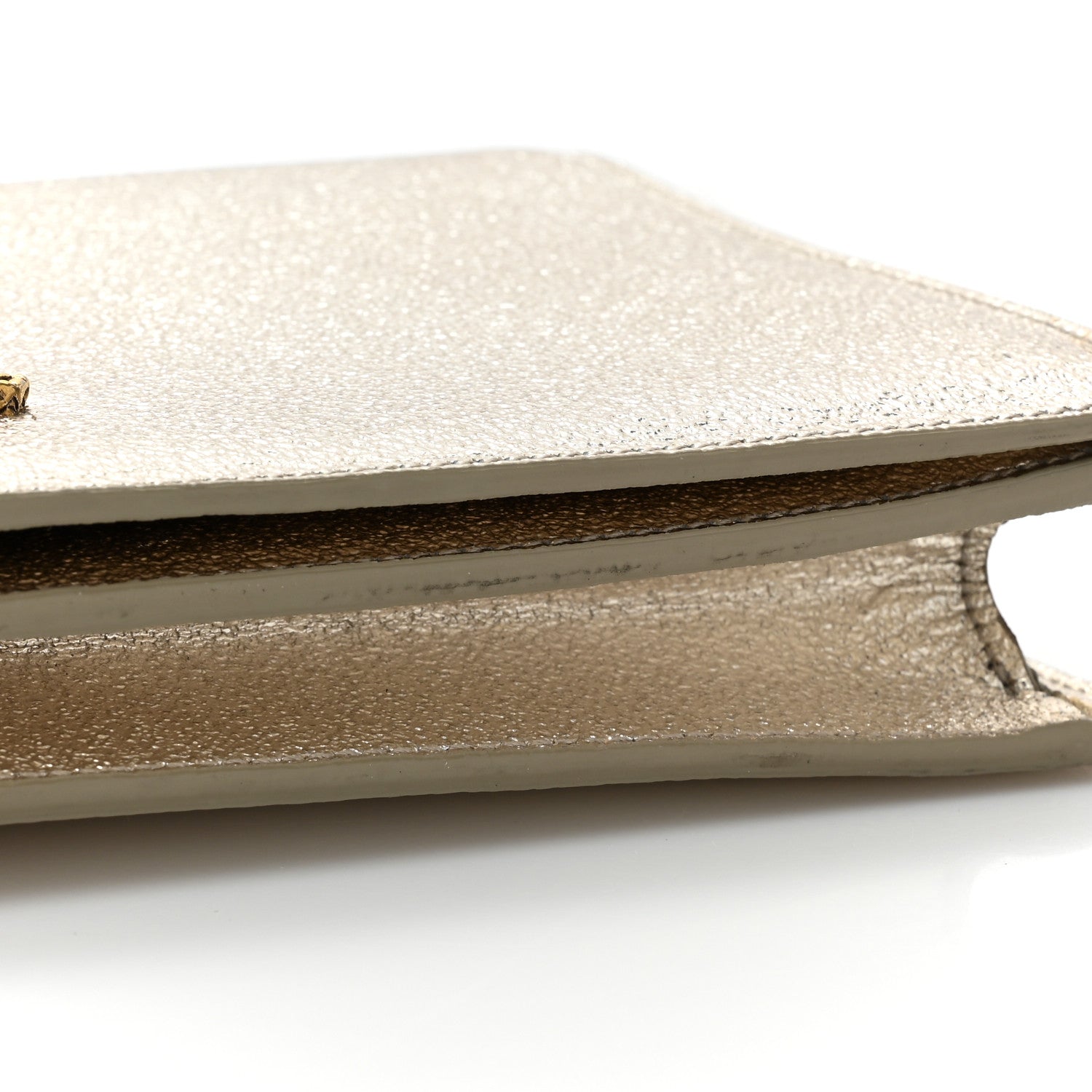 Saint Laurent Metallic Calfskin Medium Serpent Clutch Gold 11 of 15