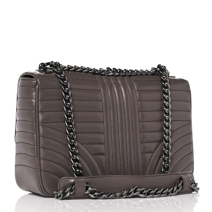 Prada Soft Calfskin Impunture Diagramme Large Chain Flap Shoulder Bag Bambu 2 of 7