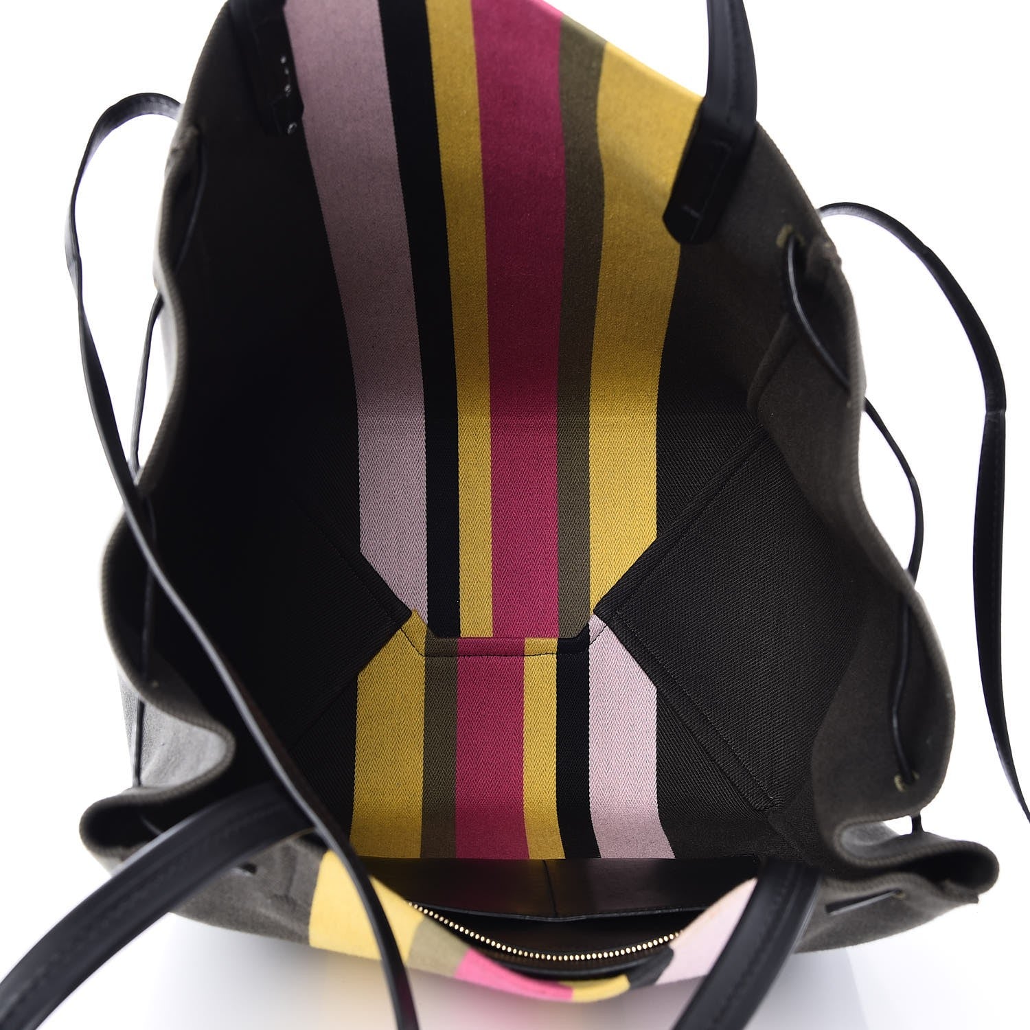 Celine Textile Striped Medium Belt Cabas Phantom Multicolor 6 of 9