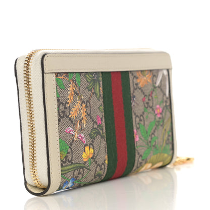 Gucci GG Supreme Monogram Flora Ophidia Zip Around Wallet White 3 of 7