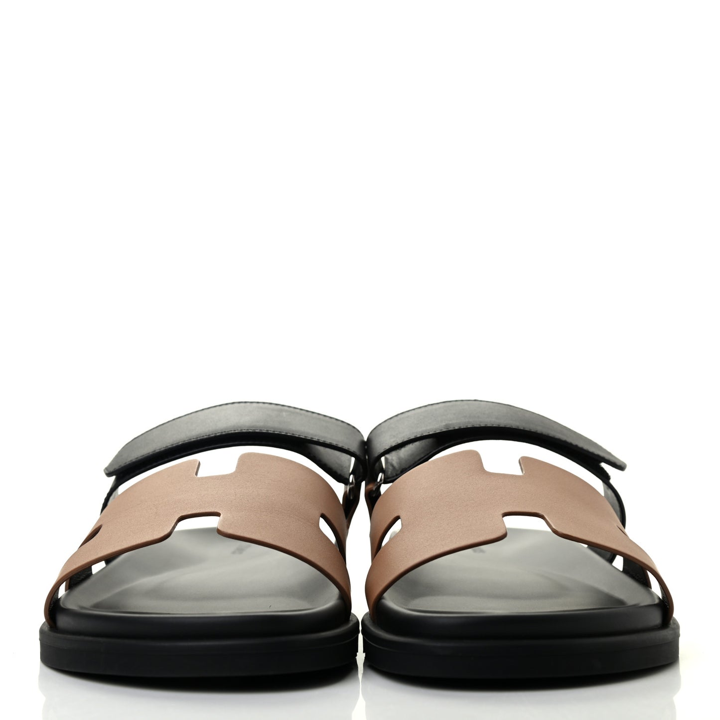 Calfskin Mens Chypre Sandals 45 Naturel Safari Black