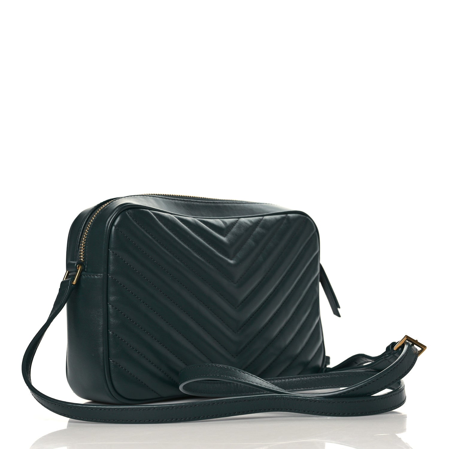 Saint Laurent Calfskin Matelasse Monogram Lou Camera Bag Sea Turquoise 3 of 9