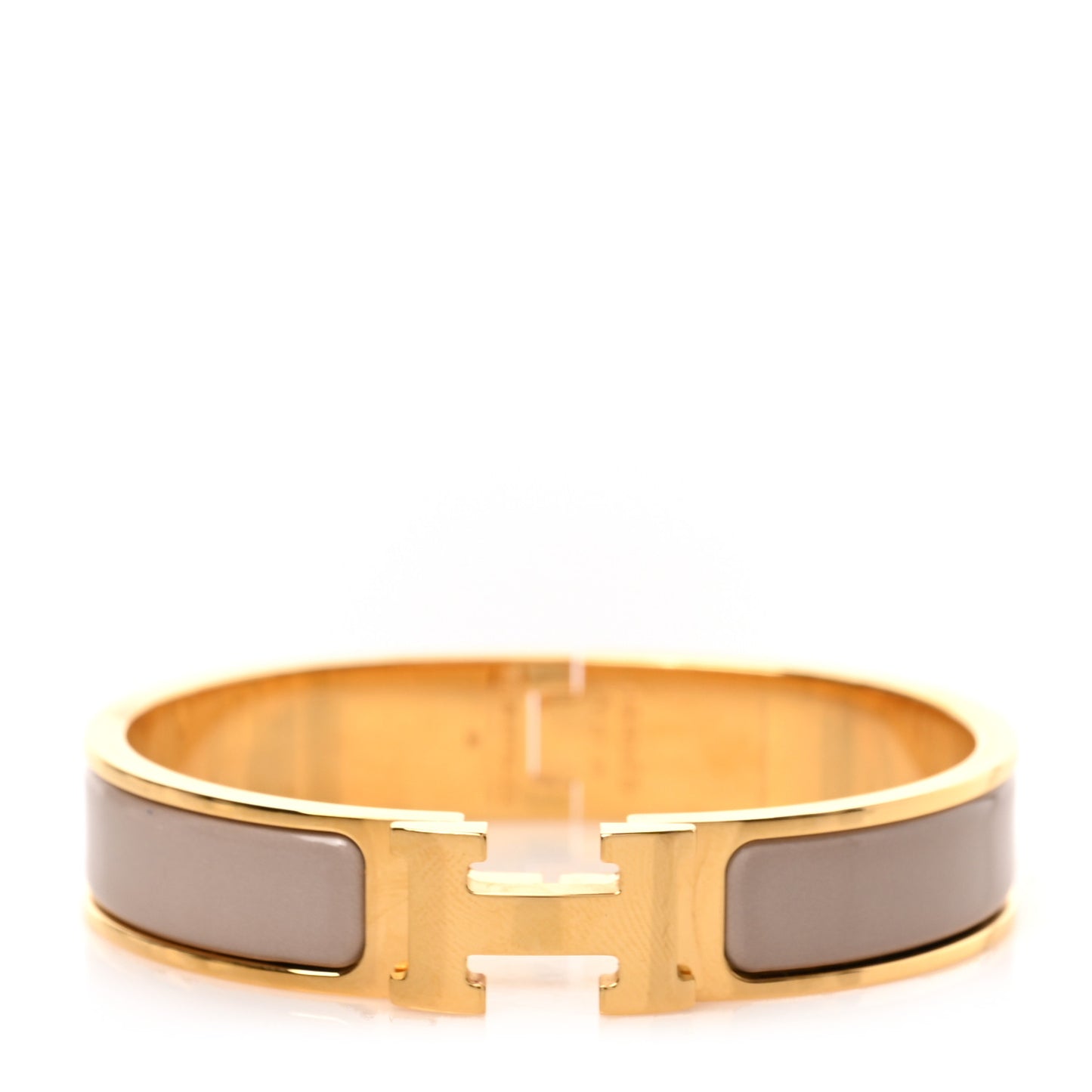 Enamel Narrow Clic Clac H Bracelet PM Marron Glace