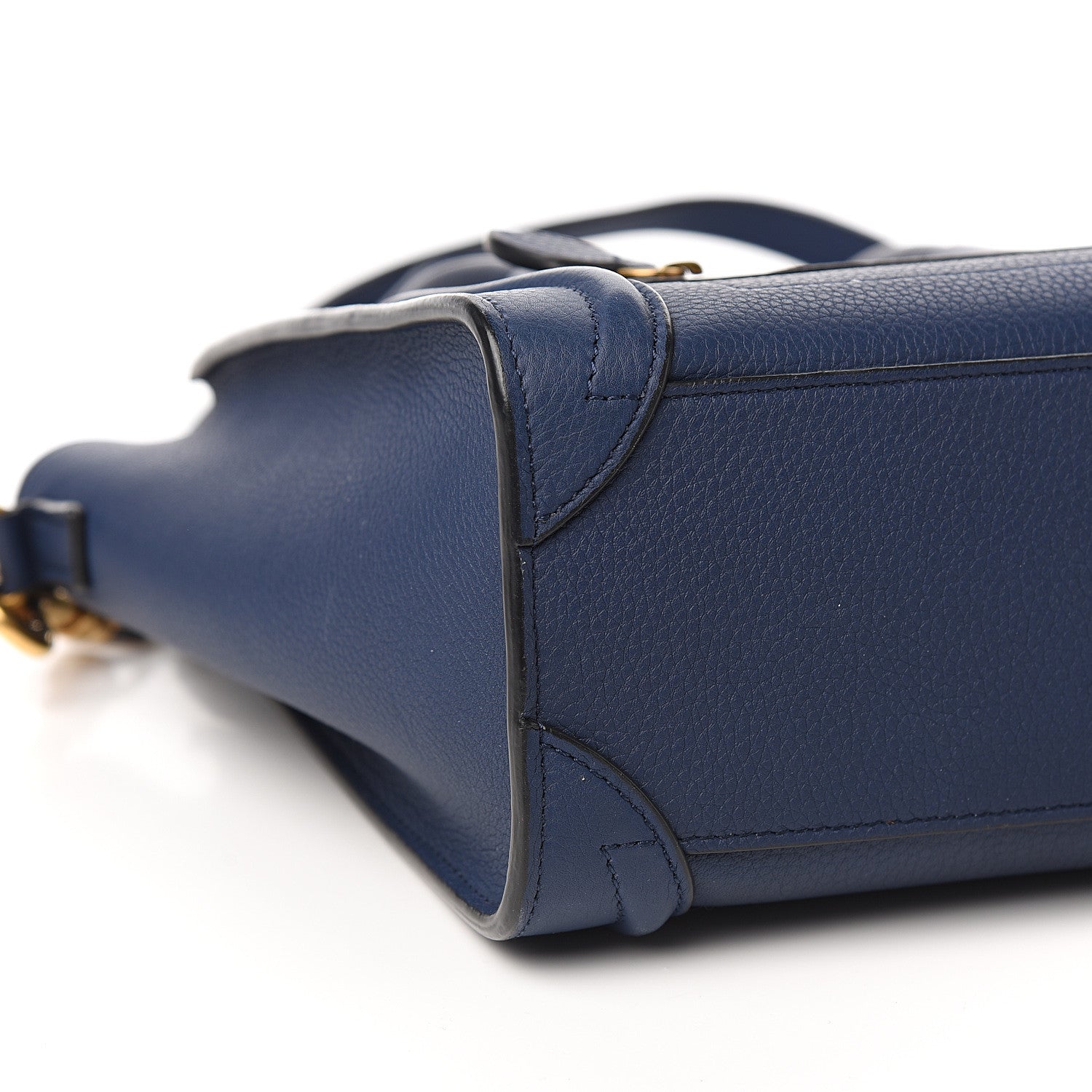 Celine Drummed Calfskin Nano Luggage Marine 7 of 9