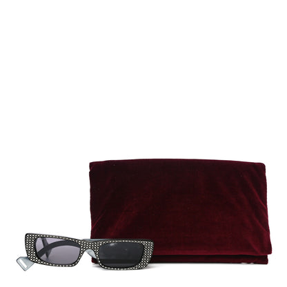 Gucci Acetate Rectangular Crystal Sunglasses GG0516S Black 9 of 9