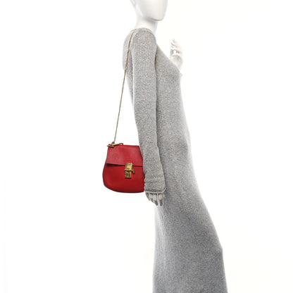 Chloe Grained Lambskin Drew Shoulder Bag Plaid Red 2 of 11