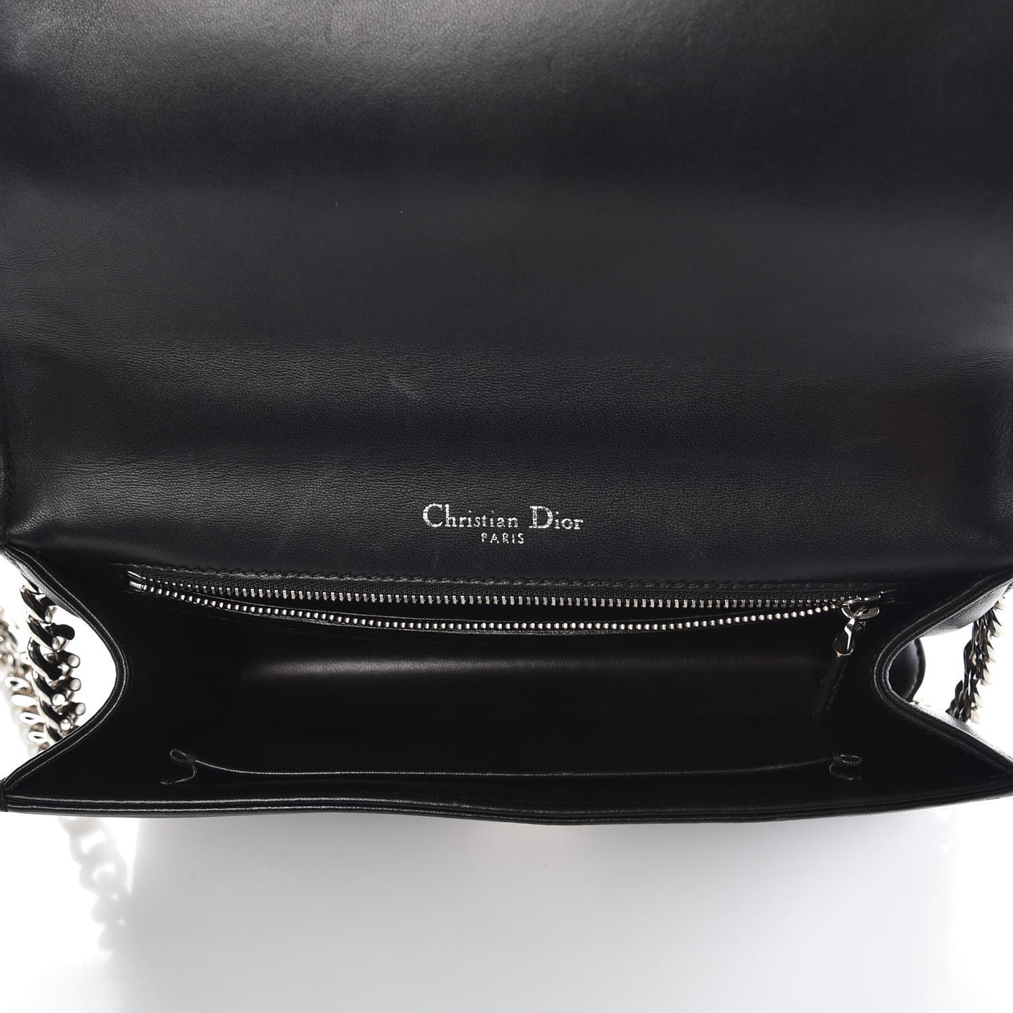 Lambskin Embroidered Medium Diorama Flap Bag Black