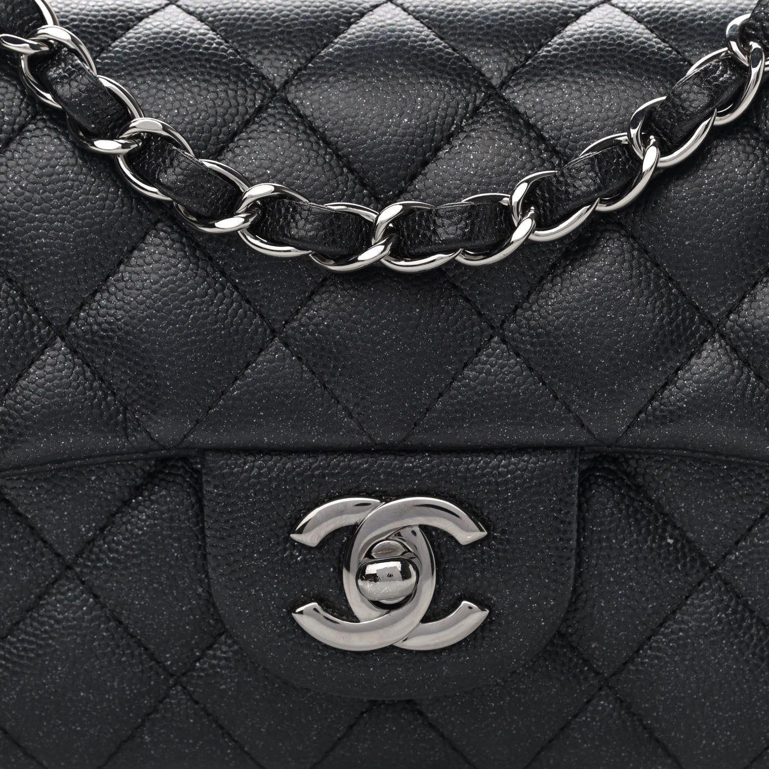 Chanel Iridescent Caviar Quilted Mini Rectangular Flap Black 8 of 11