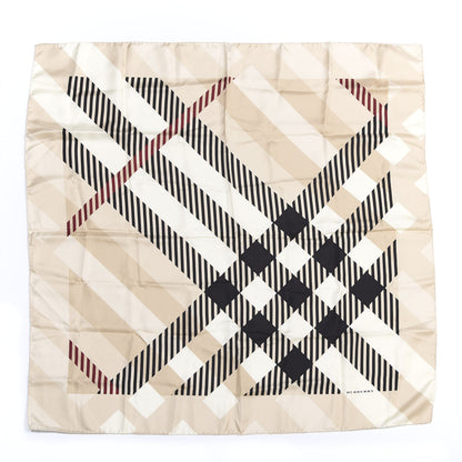 Burberry Silk Nova Check Square Scarf Beige 1 of 4